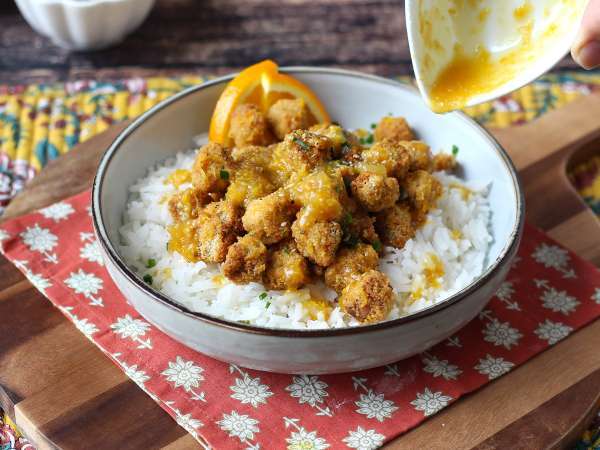 Krispig tofu med apelsinsås - Beredning steg 6