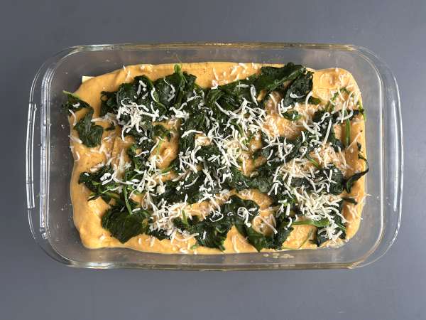 Lasagne med butternutpumpa, spenat och ricotta - Beredning steg 6