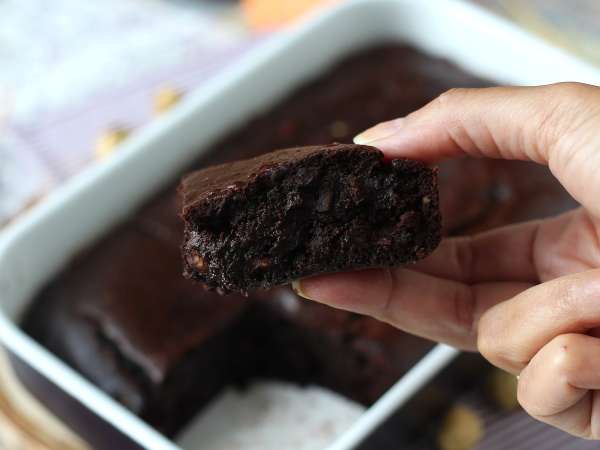 Brownie med sötpotatis utan smör eller olja - Beredning steg 7