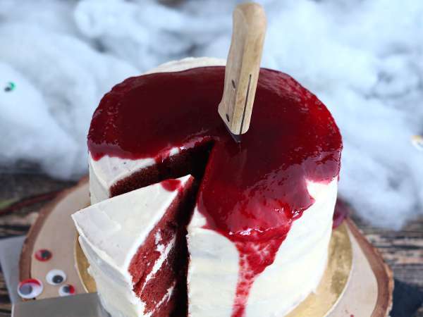 En speciell Red Velvet-tårta till Halloween! - Beredning steg 14