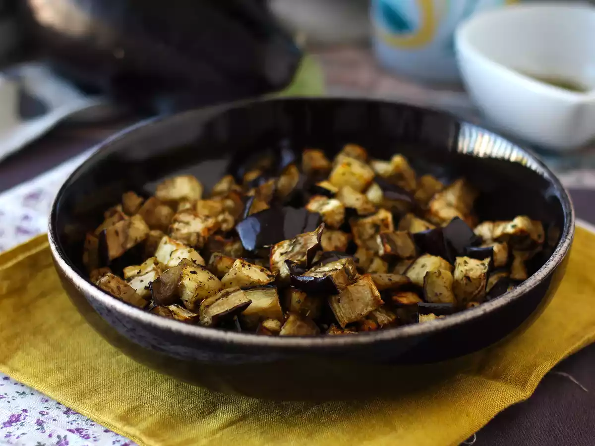 Auberginer i luftfritös: det lätta tillbehöret klart på nolltid