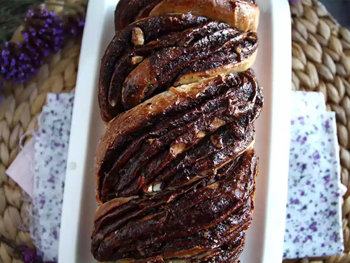 Babka brioche med choklad och hasselnötter - foto 6