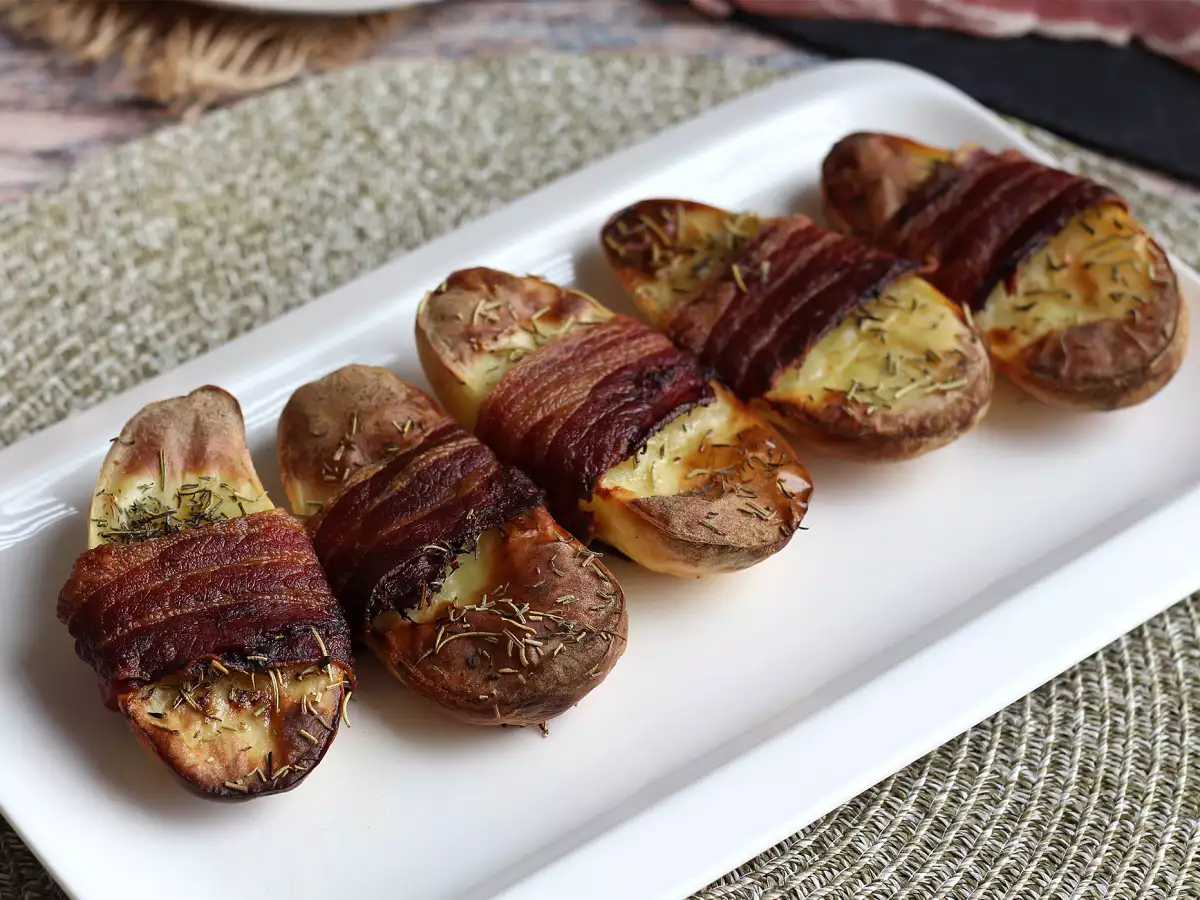 Baconlindade potatishalvor i ugn - foto 2