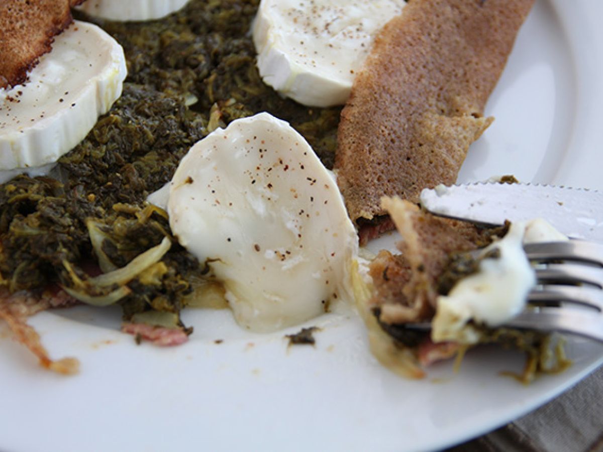 Bovetepannkaka med spenat, skinka och getost - foto 2
