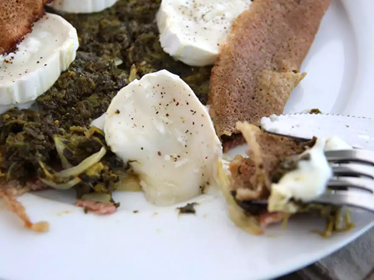 Bovetepannkaka med spenat, skinka och getost - foto 2