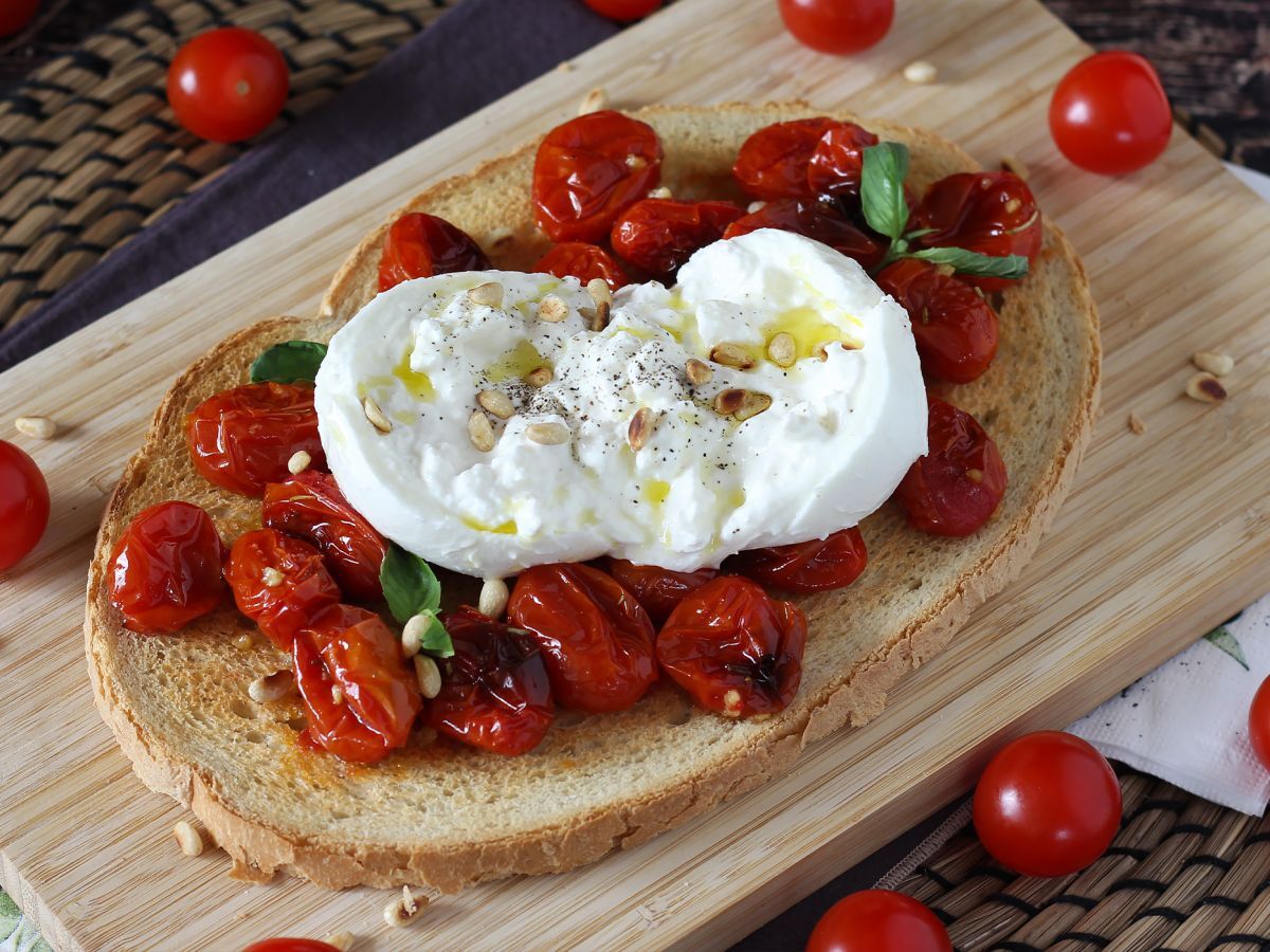 Bruschetta med rostad tomat och burrata - foto 3