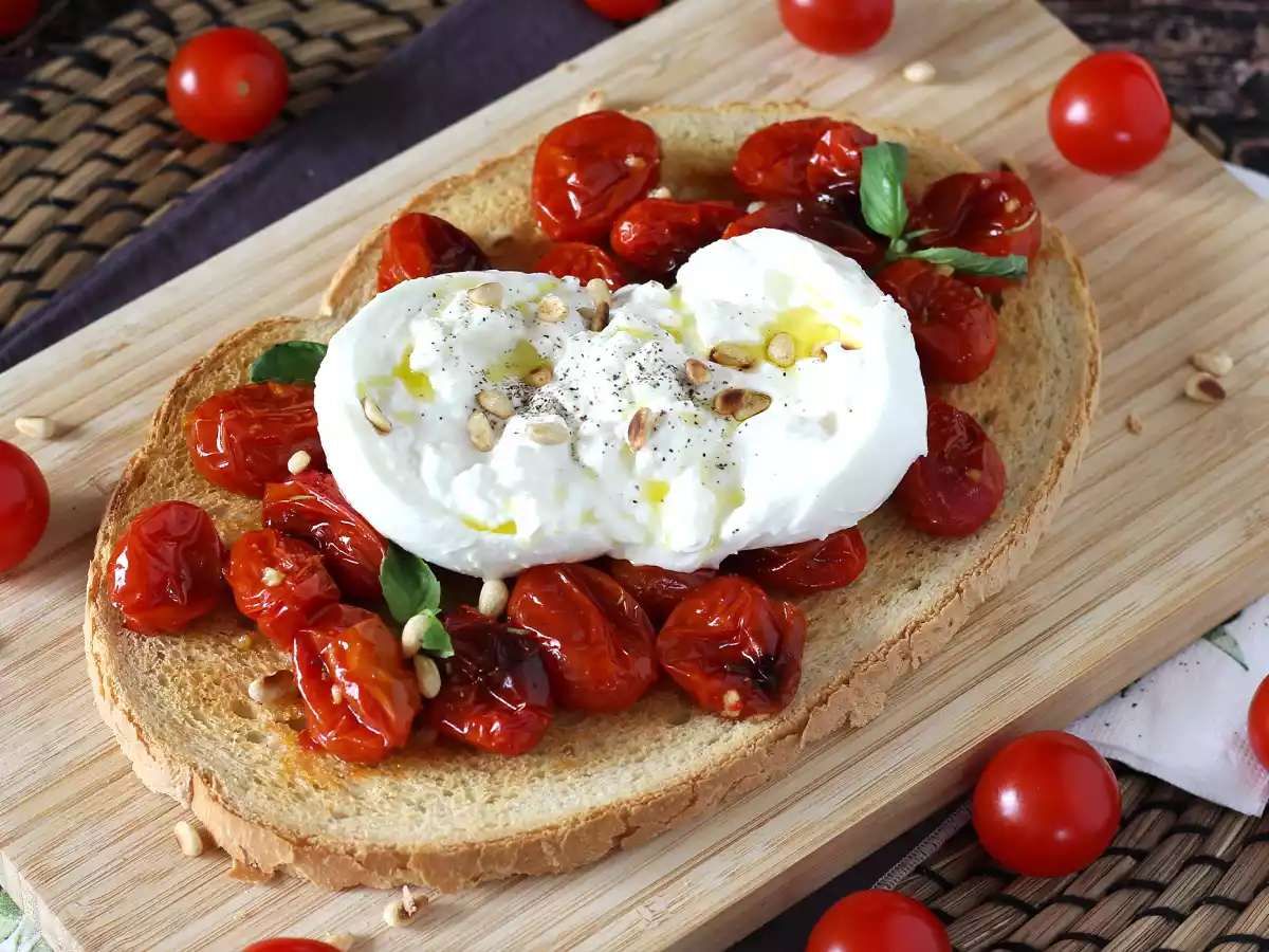 Bruschetta med rostad tomat och burrata - foto 3