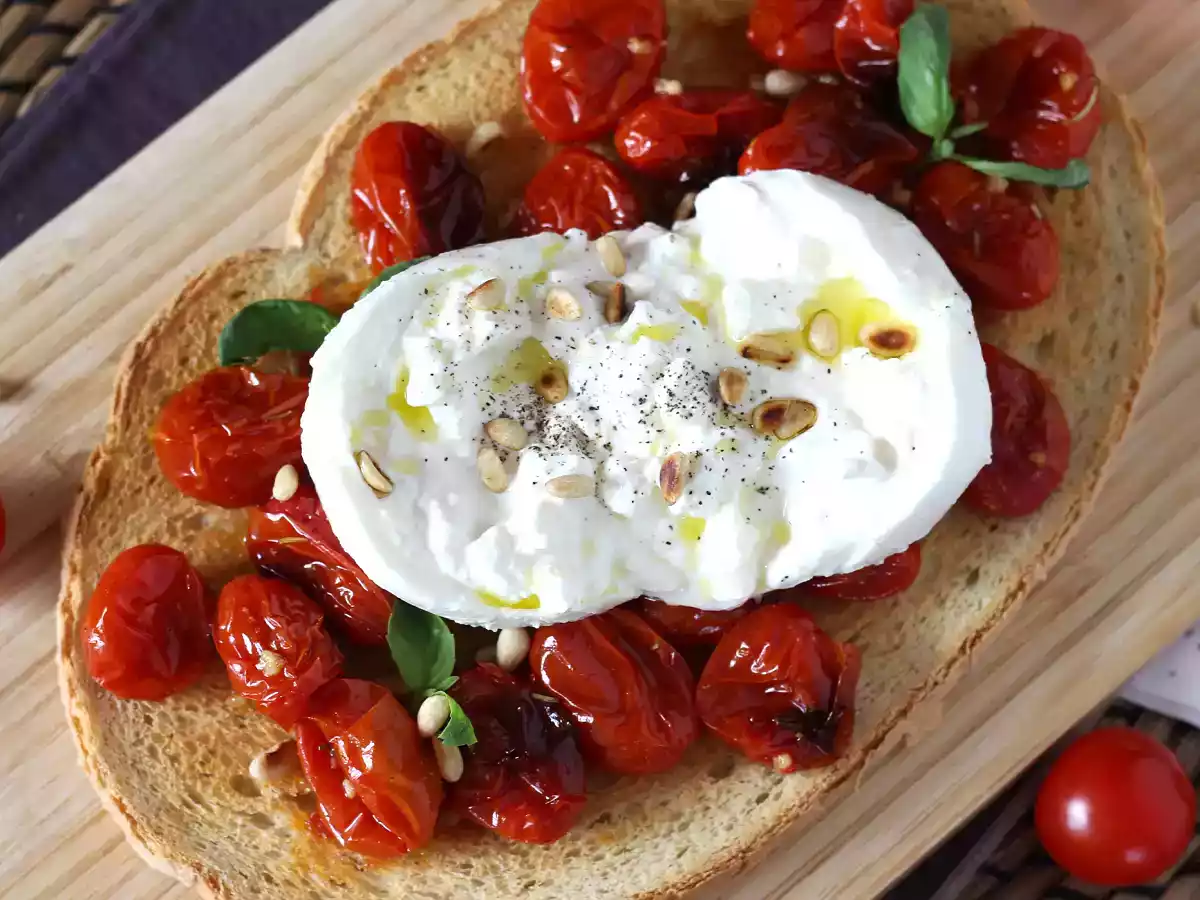 Bruschetta med rostad tomat och burrata - foto 4