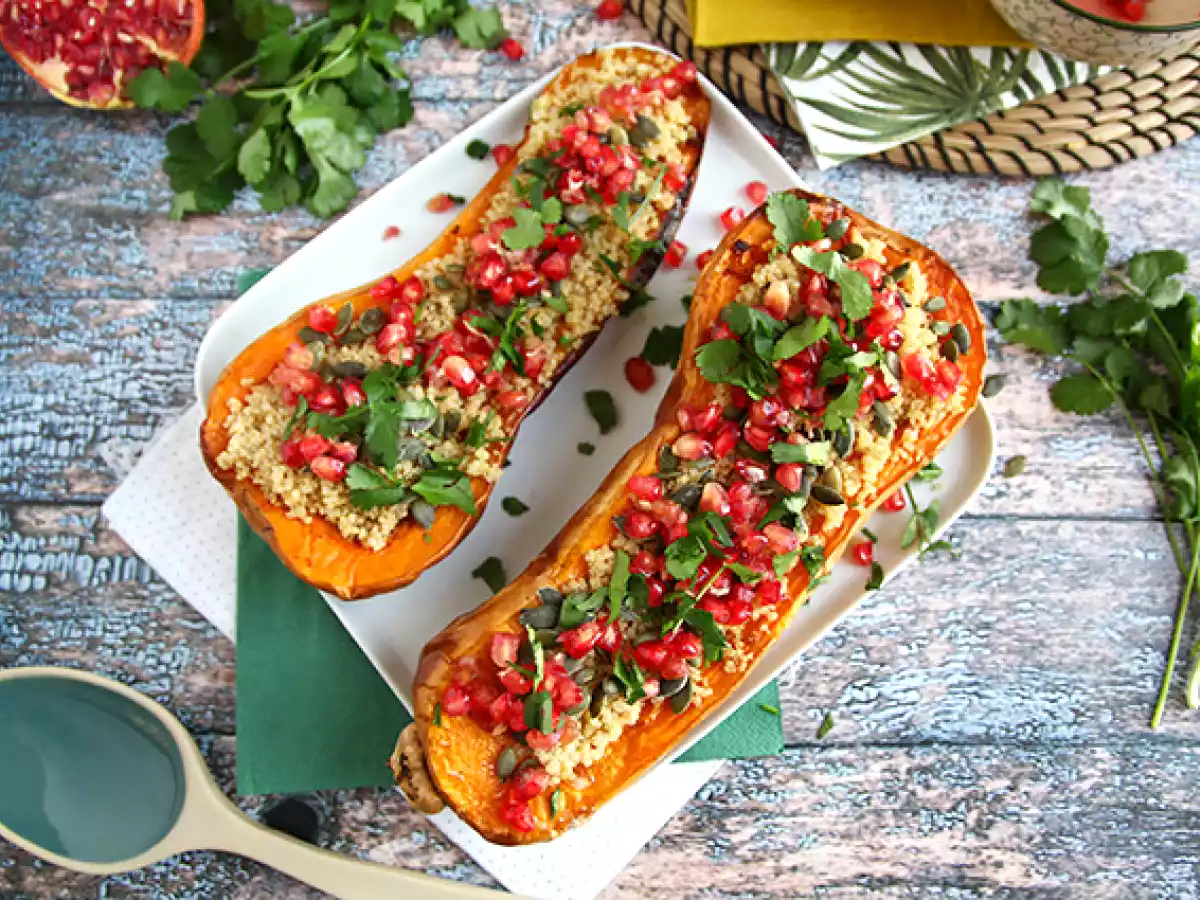 Butternut fylld med quinoa och granatäpple - foto 3