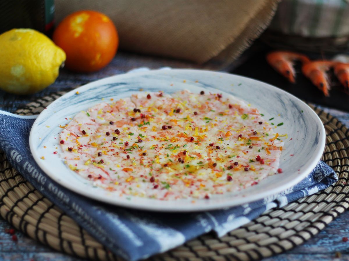 Carpaccio av räkor