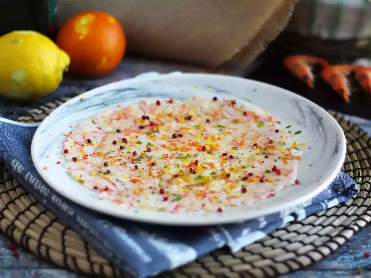 Carpaccio av räkor