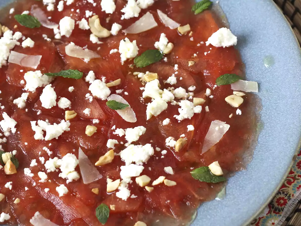 Carpaccio av vattenmelon: en uppfriskande förrätt för sommaren - foto 3