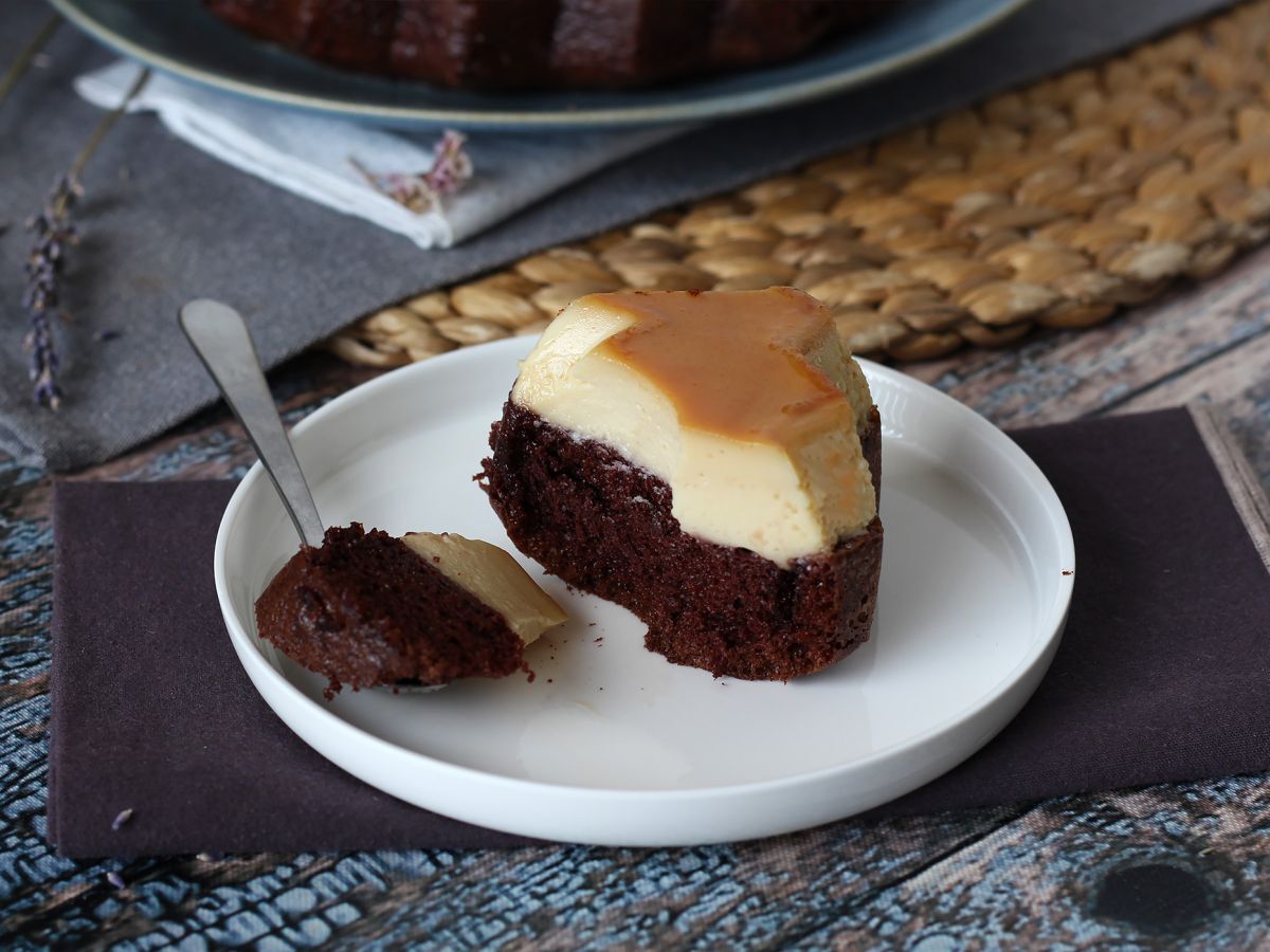 Choco flan, den perfekta kombinationen av en saftig chokladkaka och en vaniljkaramellflan - foto 3