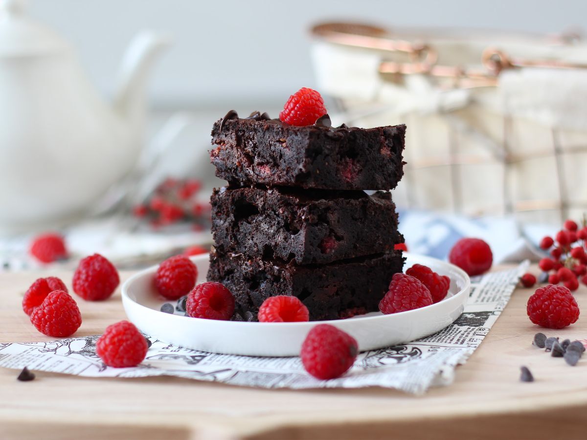 Choklad- och hallonbrownie, ren njutning! - foto 3