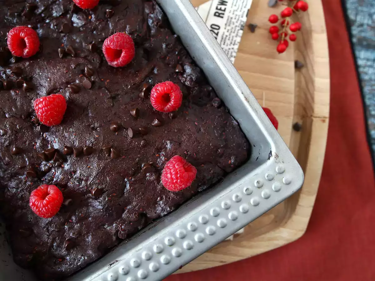 Choklad- och hallonbrownie, ren njutning! - foto 8