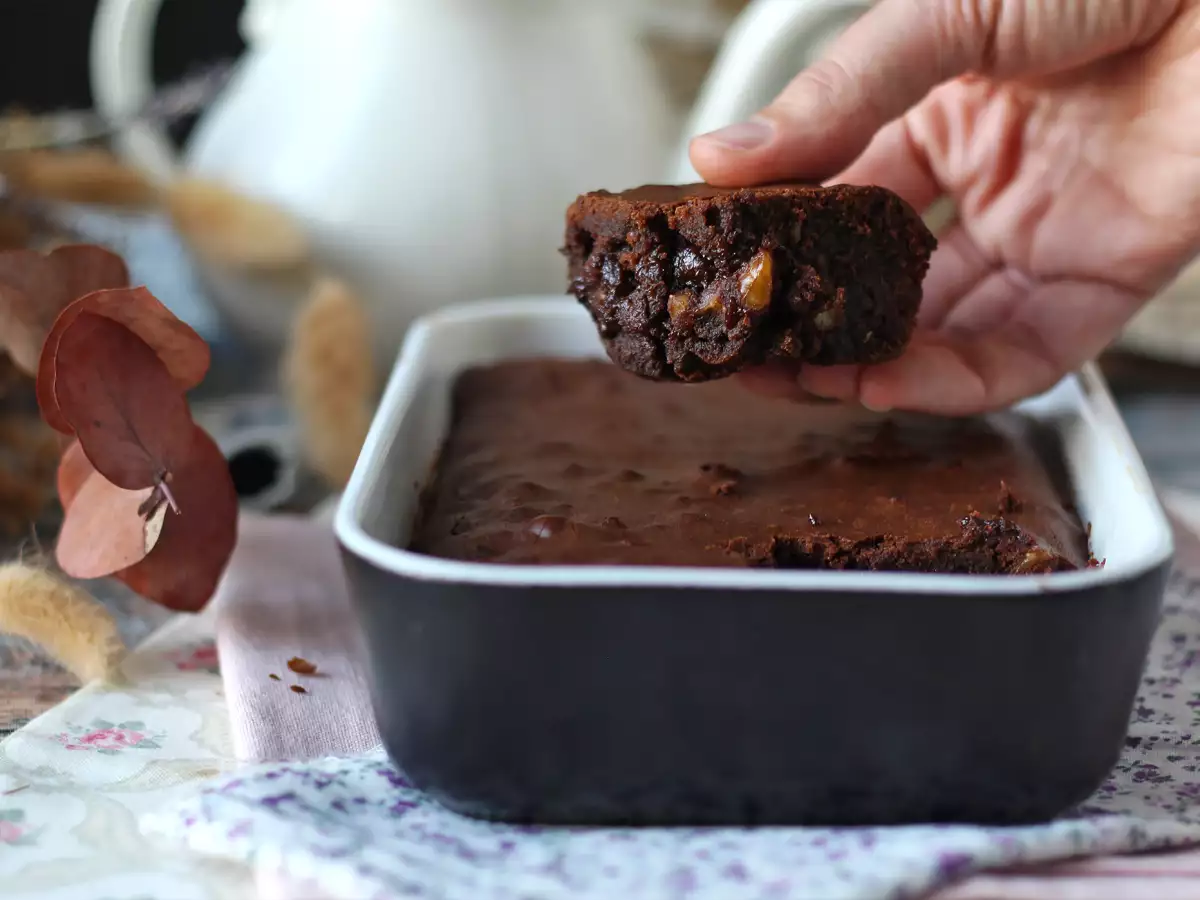 Choklad- och valnötsbrownie i airfryer