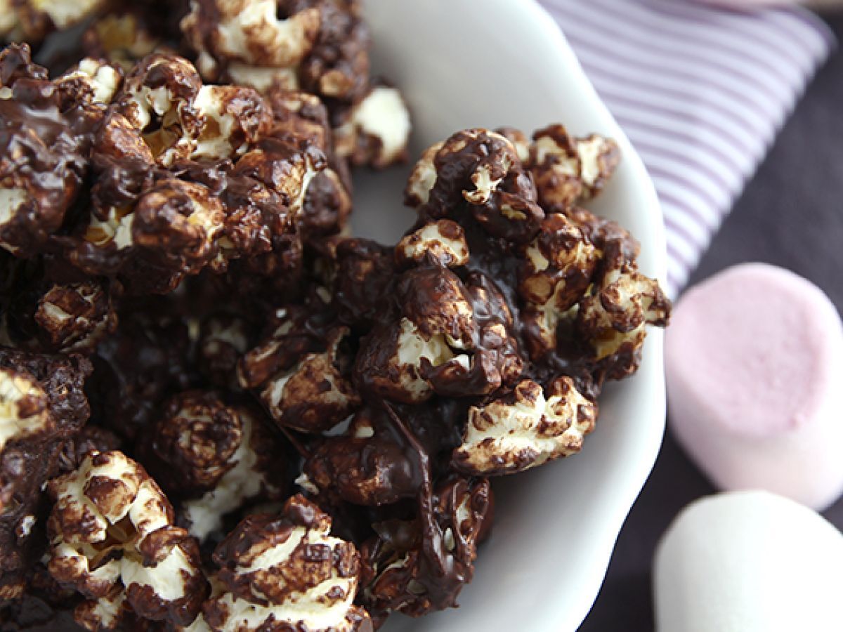 Chokladpopcorn med marshmallow