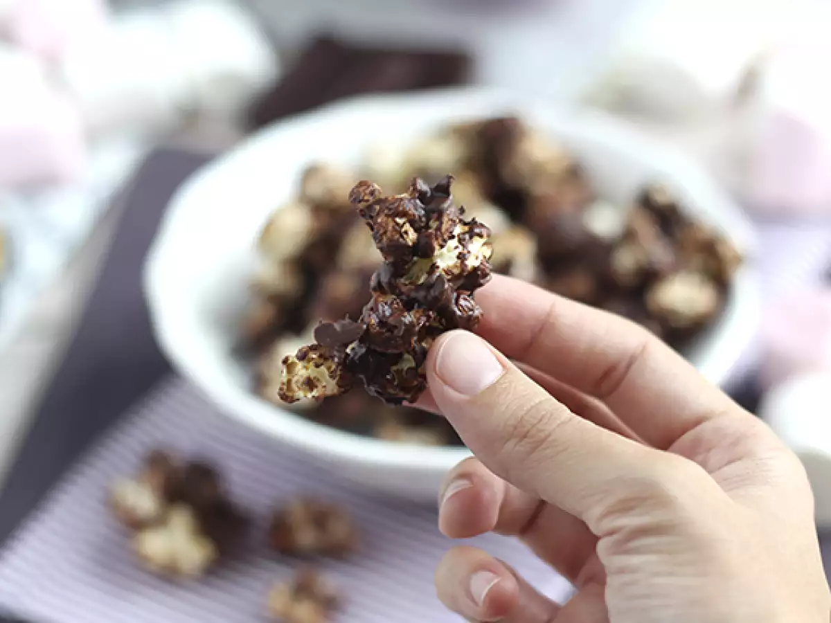 Chokladpopcorn med marshmallows - foto 3
