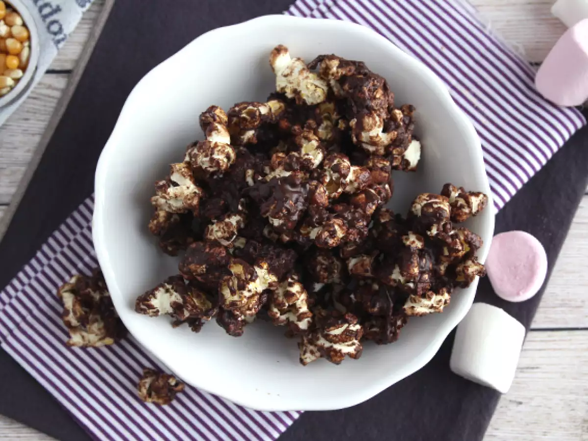 Chokladpopcorn med marshmallows - foto 4