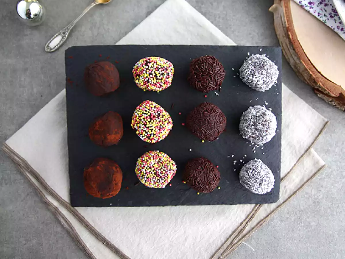 Chokladtryfflar med överdrag
