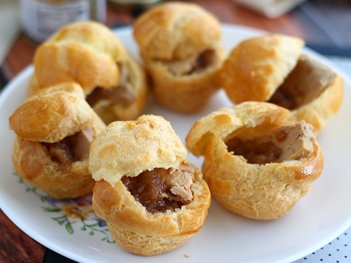 Choux med foie gras och konfiterad lök - foto 3
