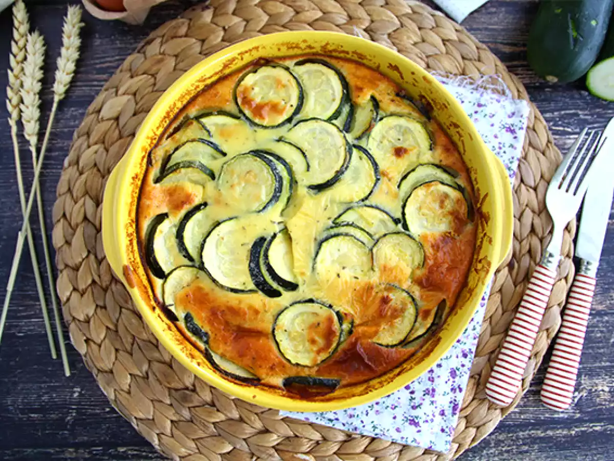 Clafoutis med zucchini och getost