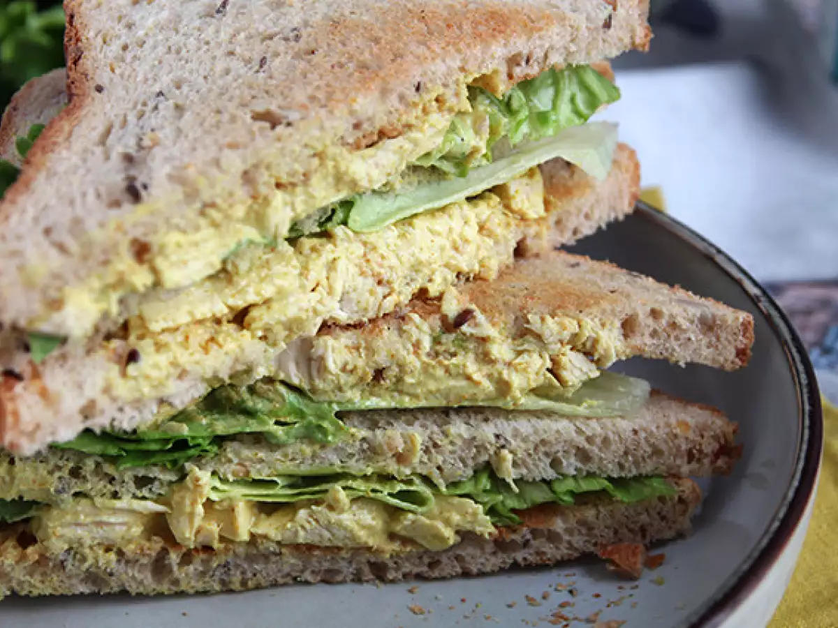 Club sandwich med currykyckling - foto 4