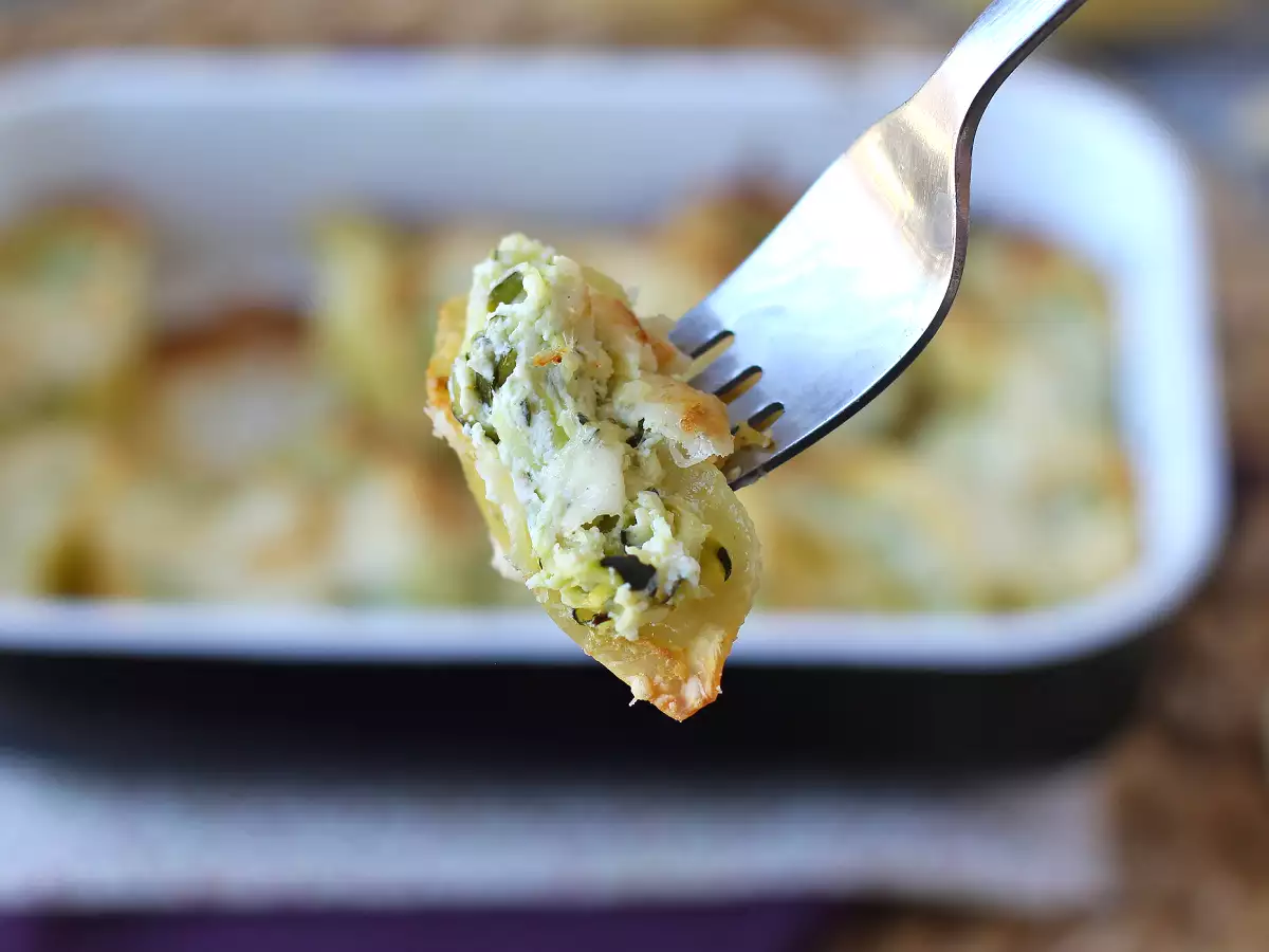 Conchiglioni fyllda med ricotta, zucchini och citron: krämig och gratinerad i ugnen - foto 7