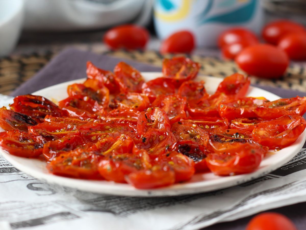 Confiterade tomater i luftfryser