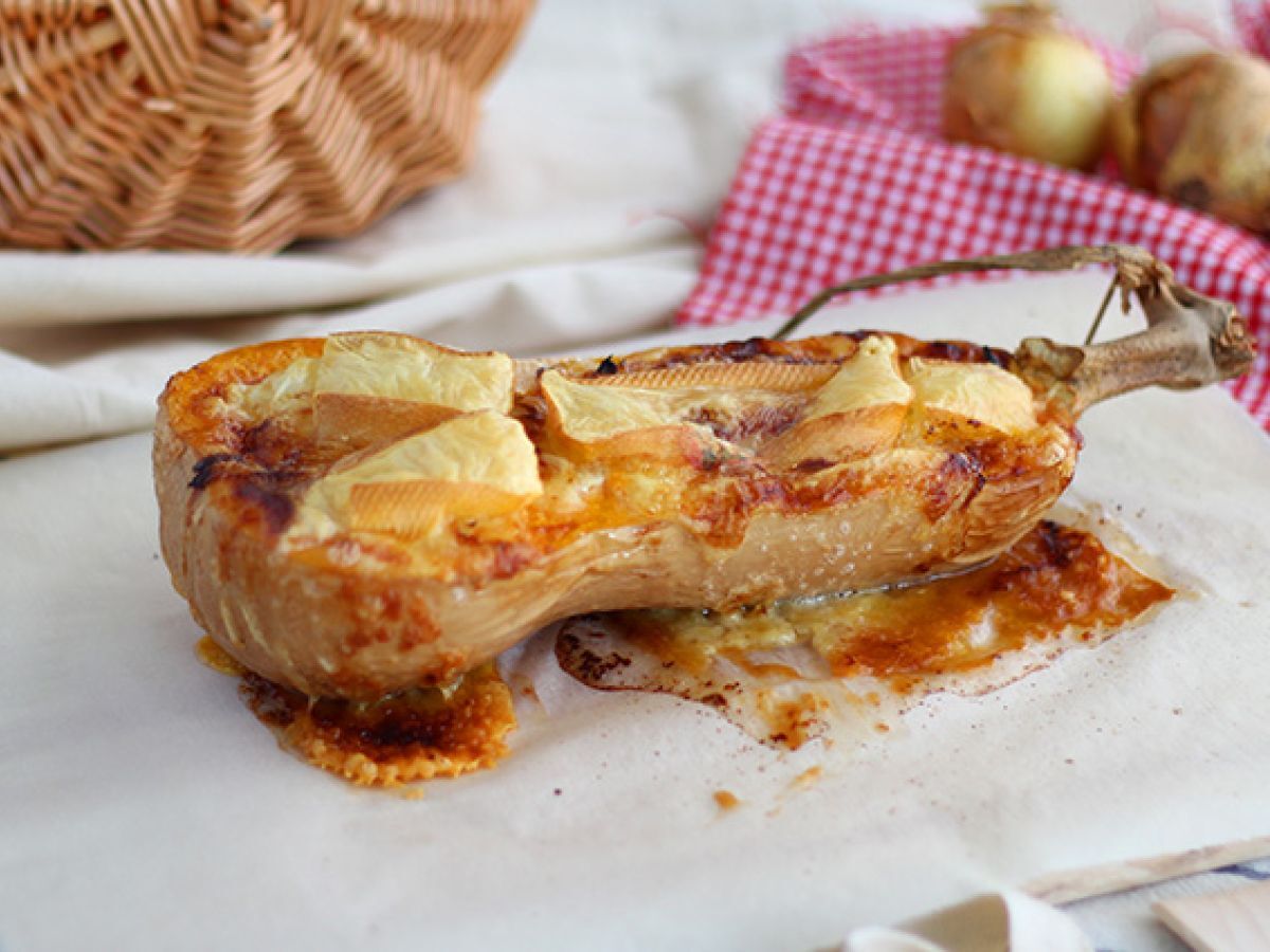 Courgiflette - Butternut squash i tartiflette-stil