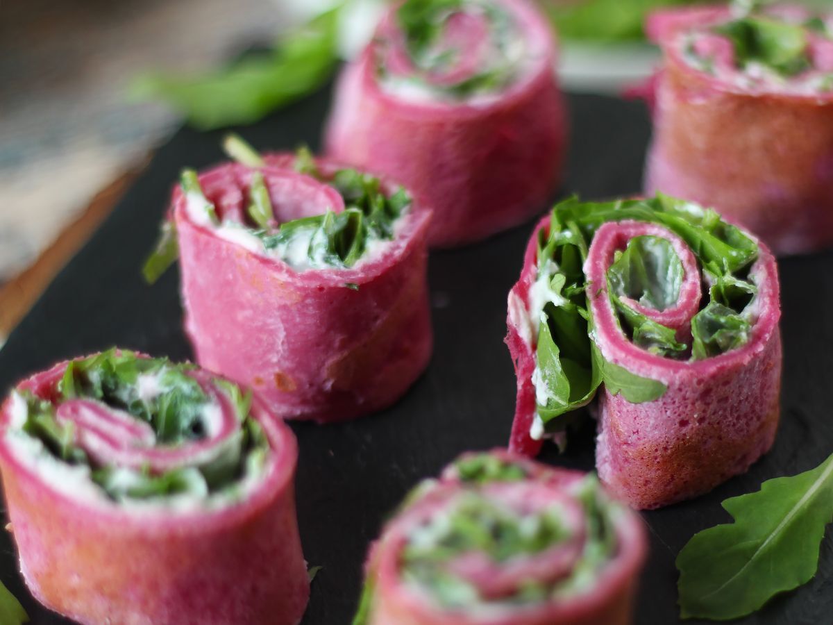 Crepesrullar med rödbetor, ricotta och ruccola - foto 2