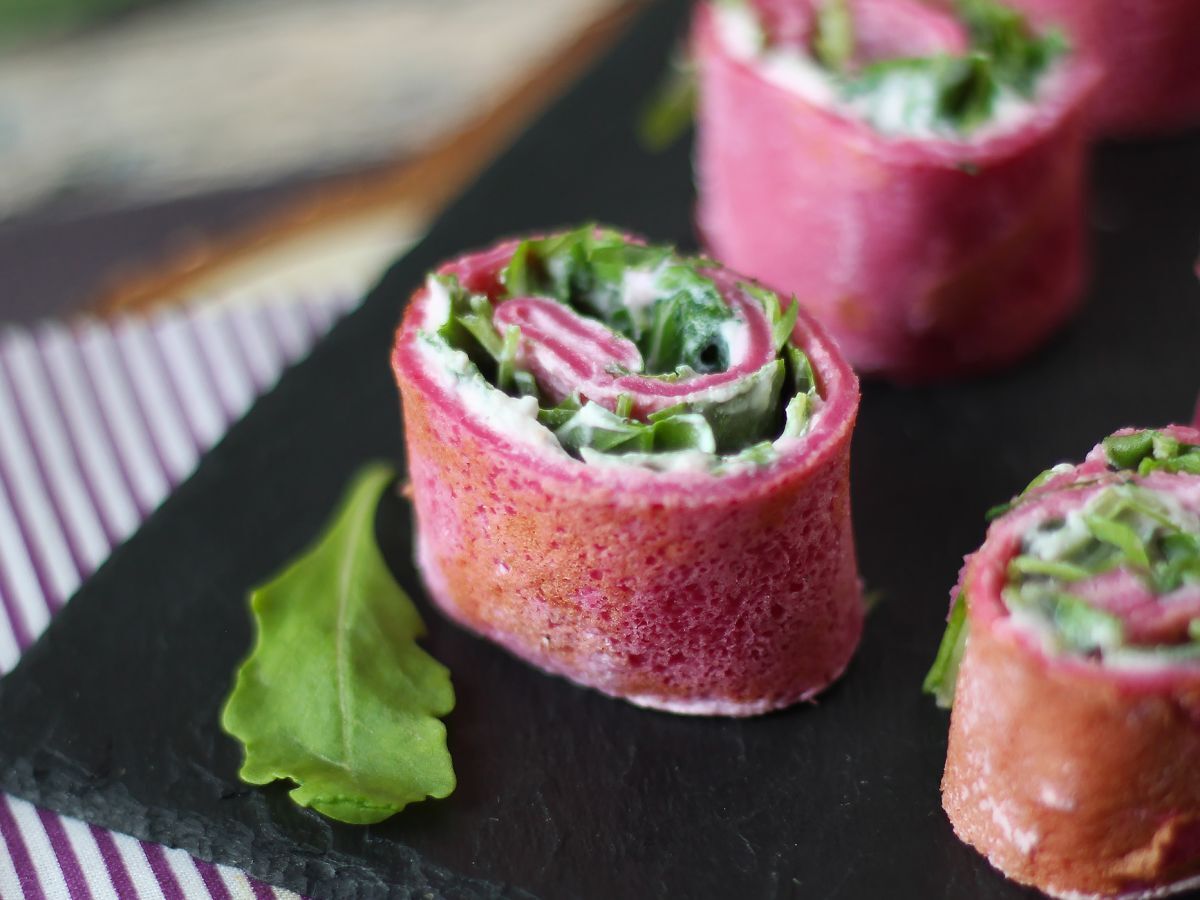 Crepesrullar med rödbetor, ricotta och ruccola - foto 3