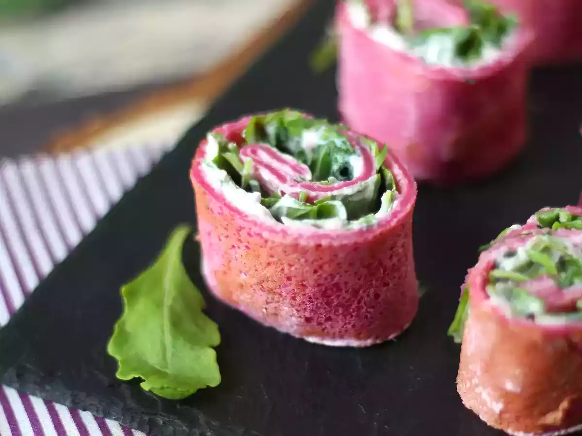 Crepesrullar med rödbetor, ricotta och ruccola - foto 3