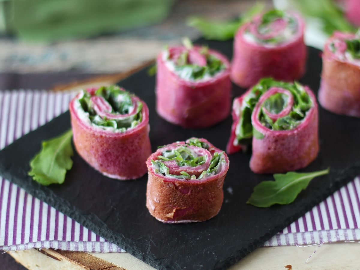 Crepesrullar med rödbetor, ricotta och ruccola - foto 4
