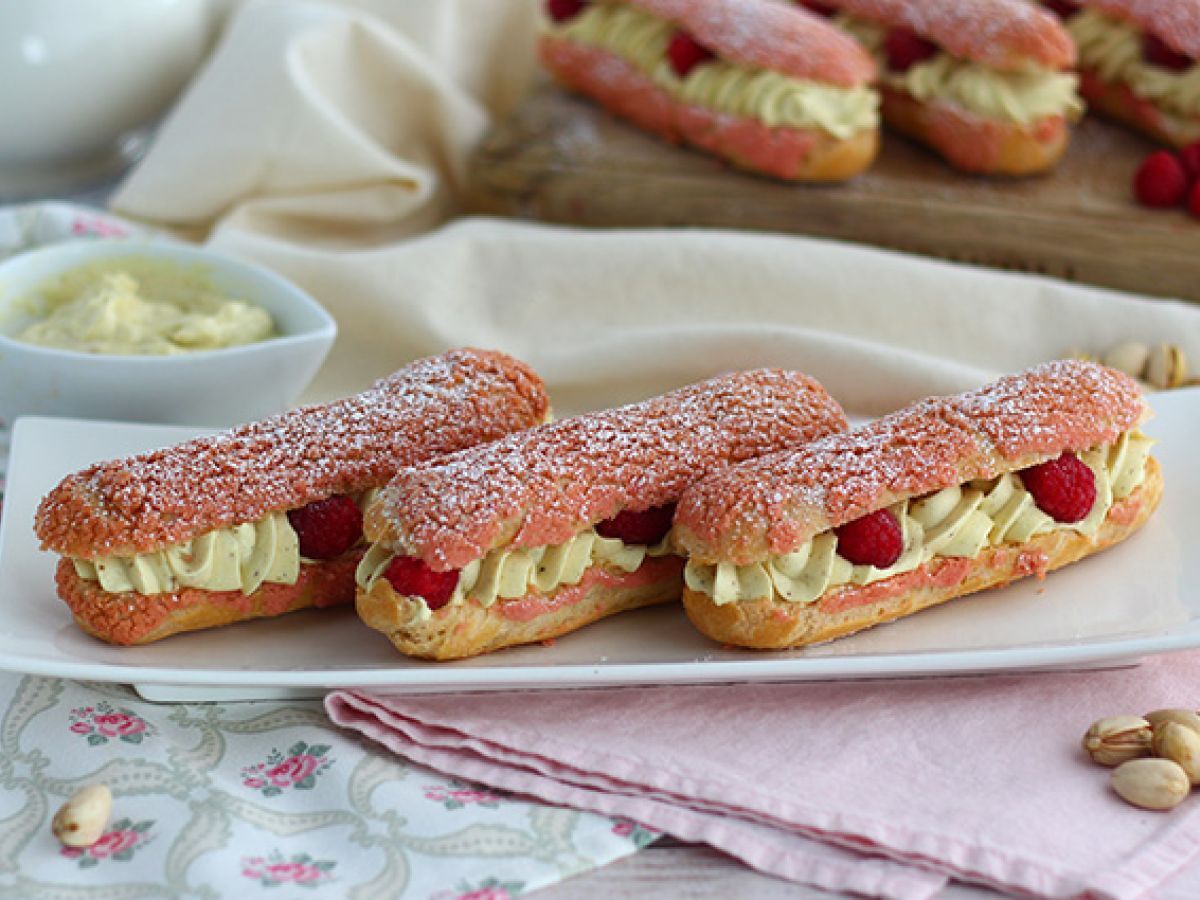 Eclairs med pistagekräm och hallon - foto 2