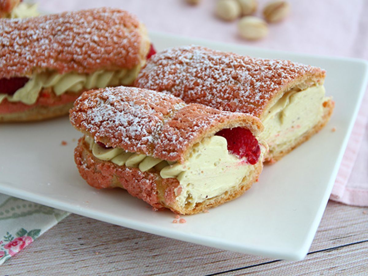 Eclairs med pistagekräm och hallon - foto 4