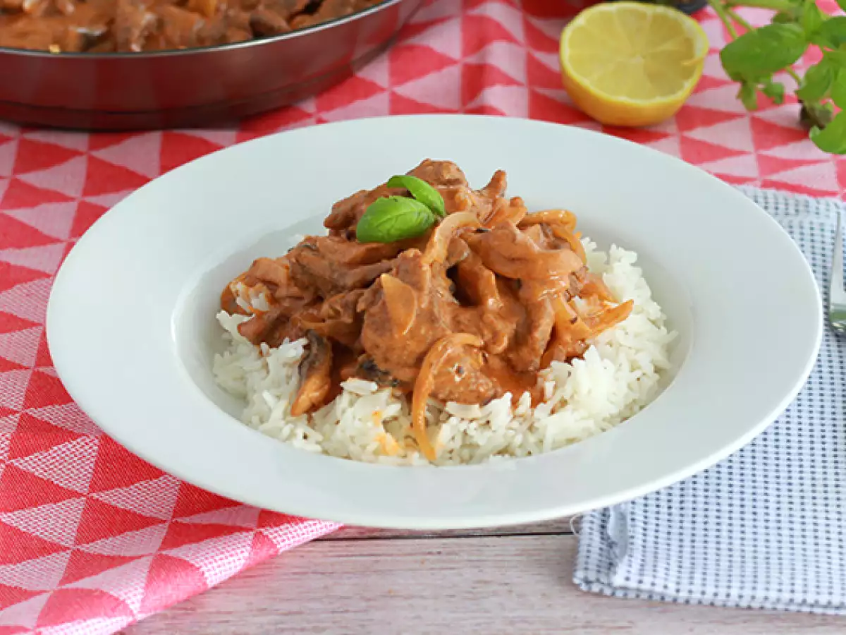 Enkel och snabb biff Stroganoff