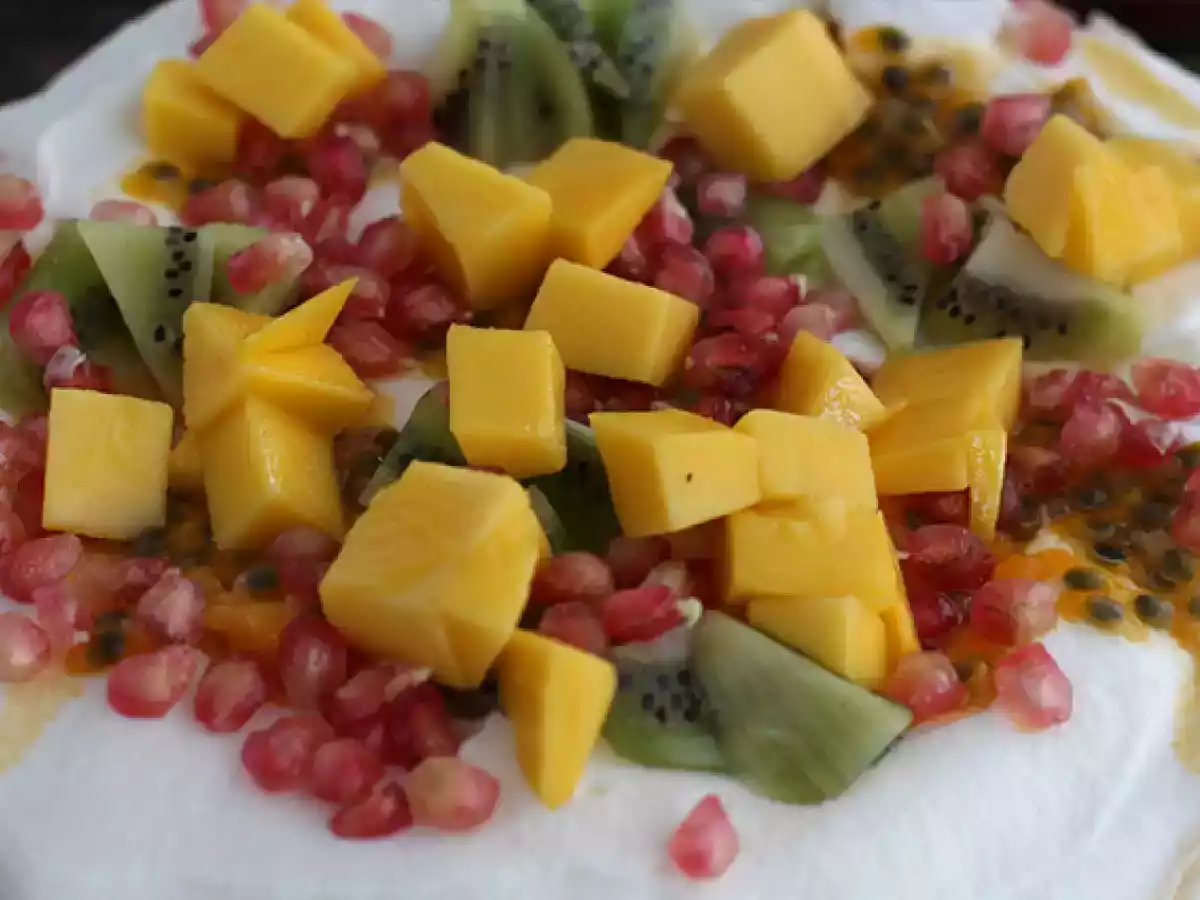 Enkel pavlova med exotiska frukter - foto 2