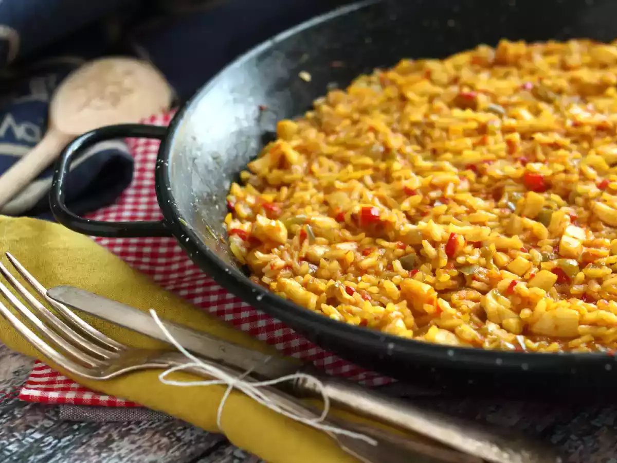 Enkelt ris med bläckfisk