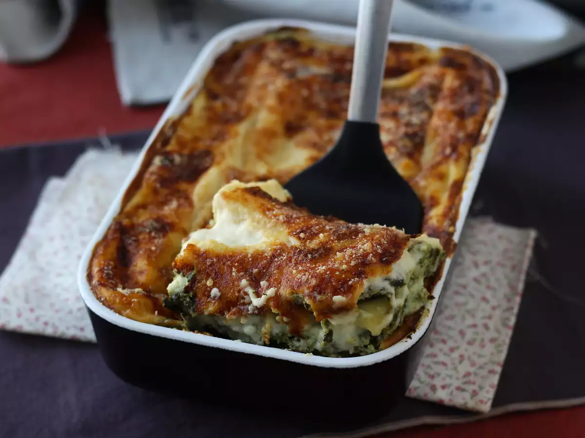 Extra krämig lasagne med ricotta och spenat