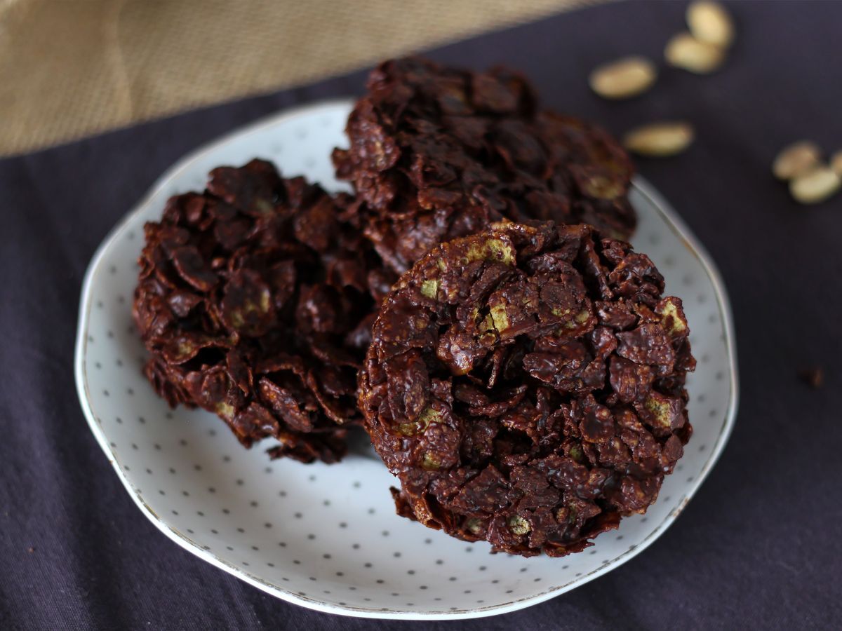 Extra krispiga jordnöts- och chokladsandrosor - foto 2