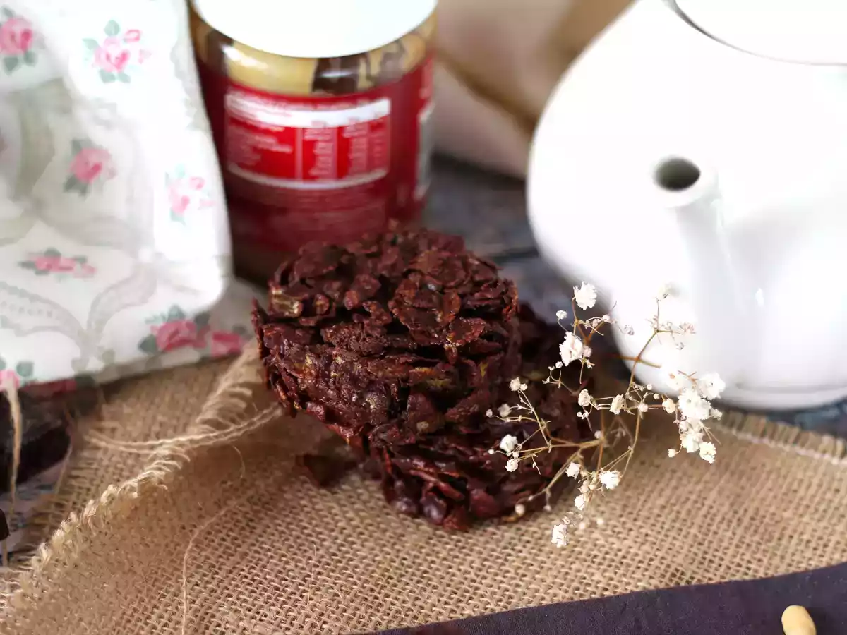 Extra krispiga jordnöts- och chokladsandrosor - foto 3
