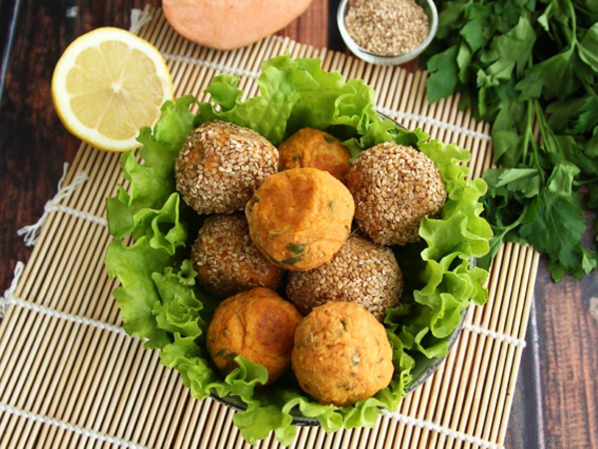 Falafel med sötpotatis