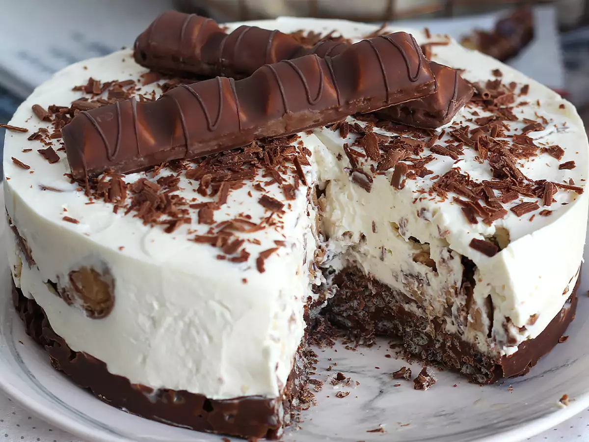 Fantastisk Kinder Bueno-cheesecake utan ugn - foto 3
