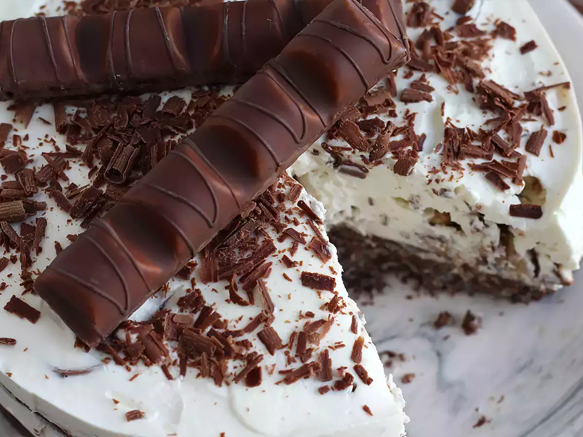 Fantastisk Kinder Bueno-cheesecake utan ugn - foto 5