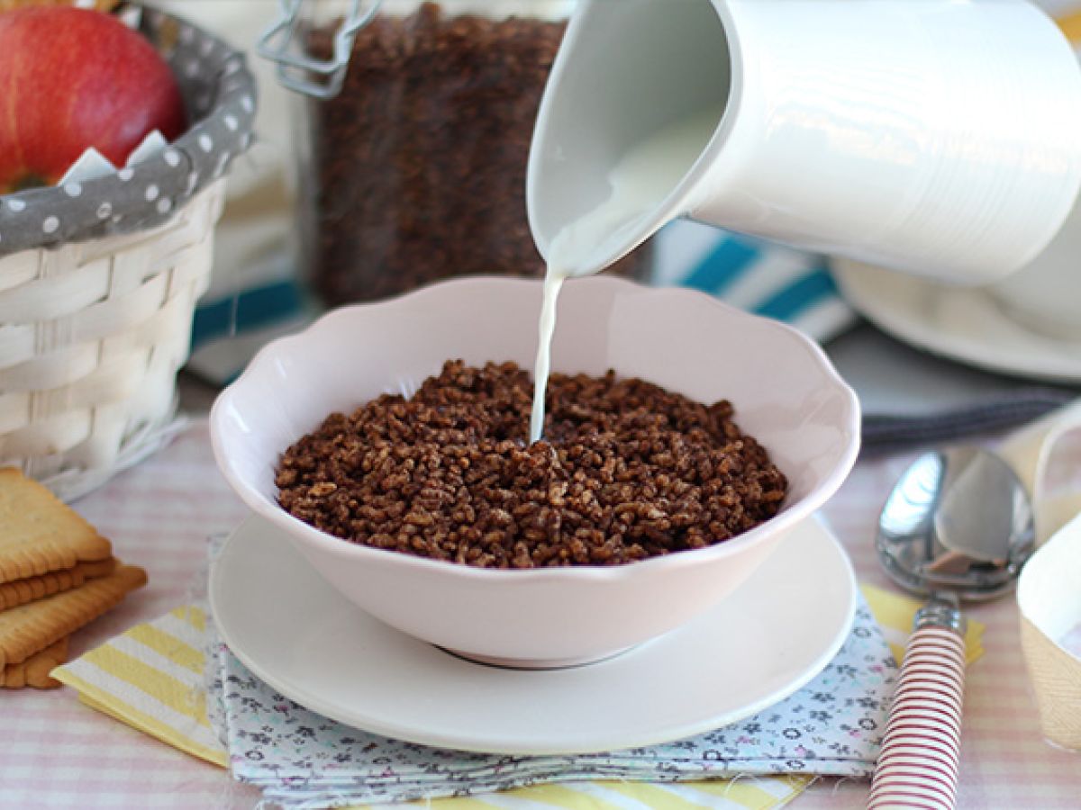 Flingor med choklad och puffat ris. Kokosnötspuffar