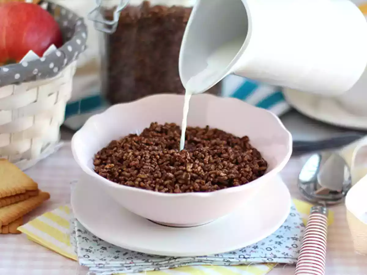 Flingor med choklad och puffat ris. Kokosnötspuffar