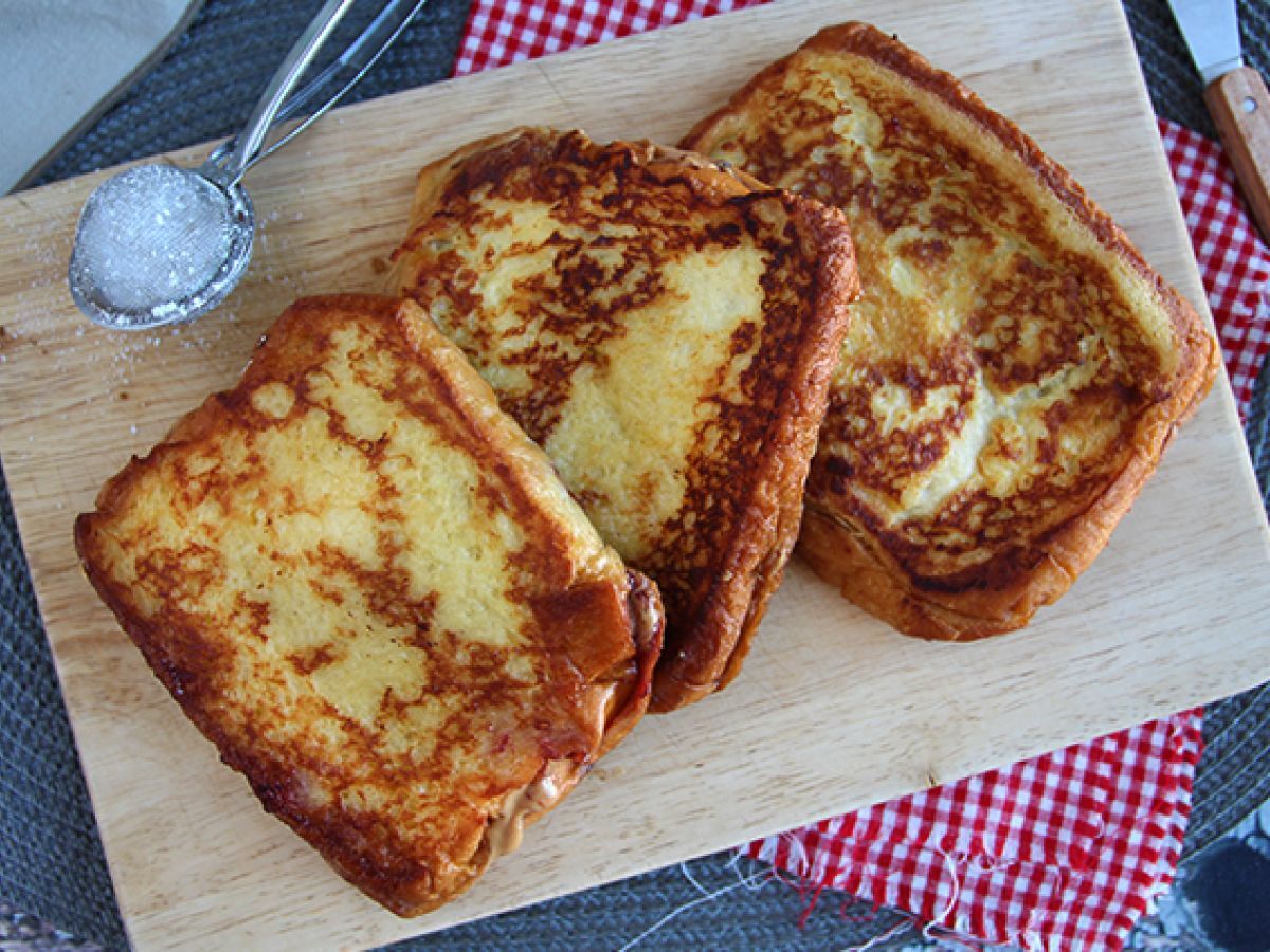 Franska toast med jordnötssmör och sylt - foto 2