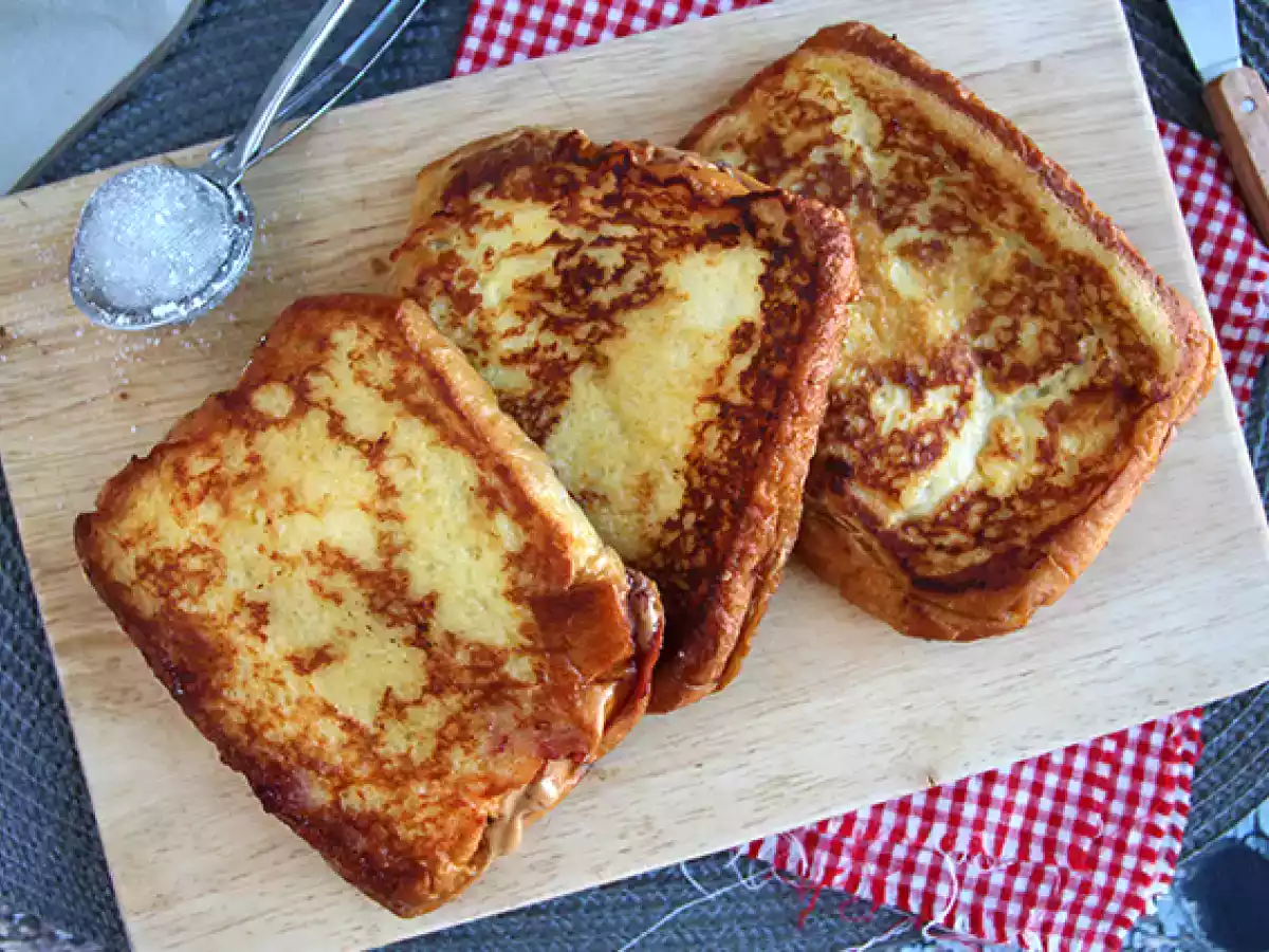 Franska toast med jordnötssmör och sylt - foto 2