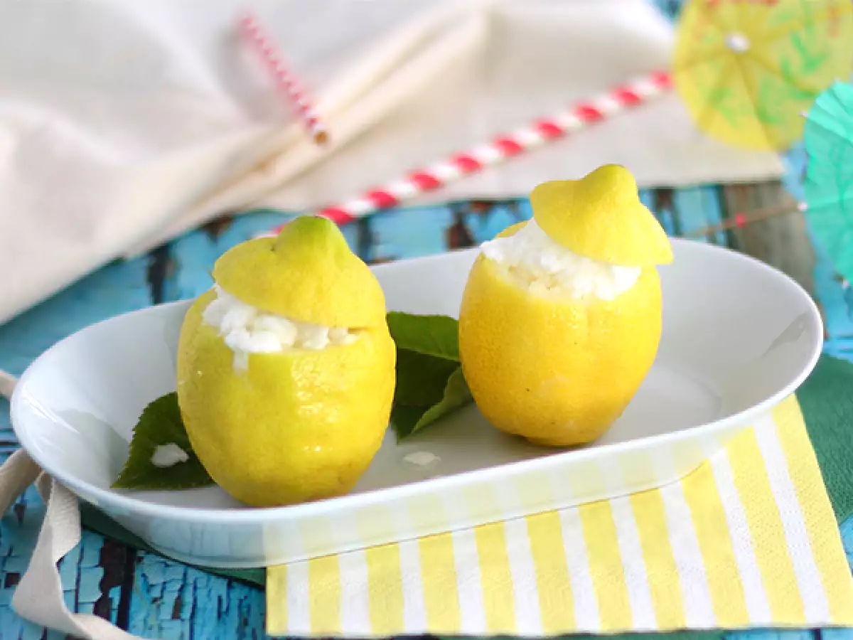Frostad citron, en uppfriskande sorbet
